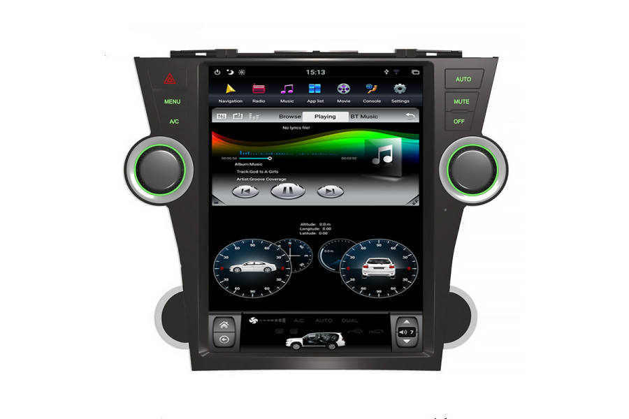 Toyota Highlander 2009-2013 Tesla style 12.1 inch Android Car DVD Player 