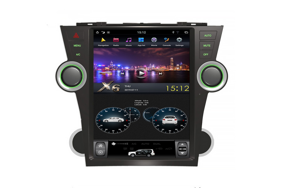 Toyota Highlander 2009-2013 Tesla style 12.1 inch Android Car DVD Player 