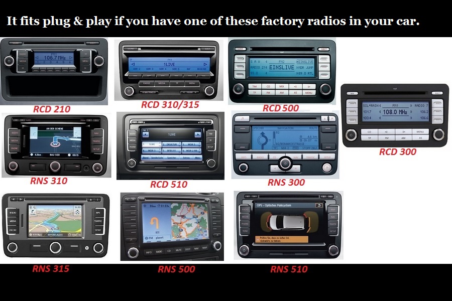 VW passat golf touran caddy transporter aftermarket radio upgrade carplay gps DAB  
