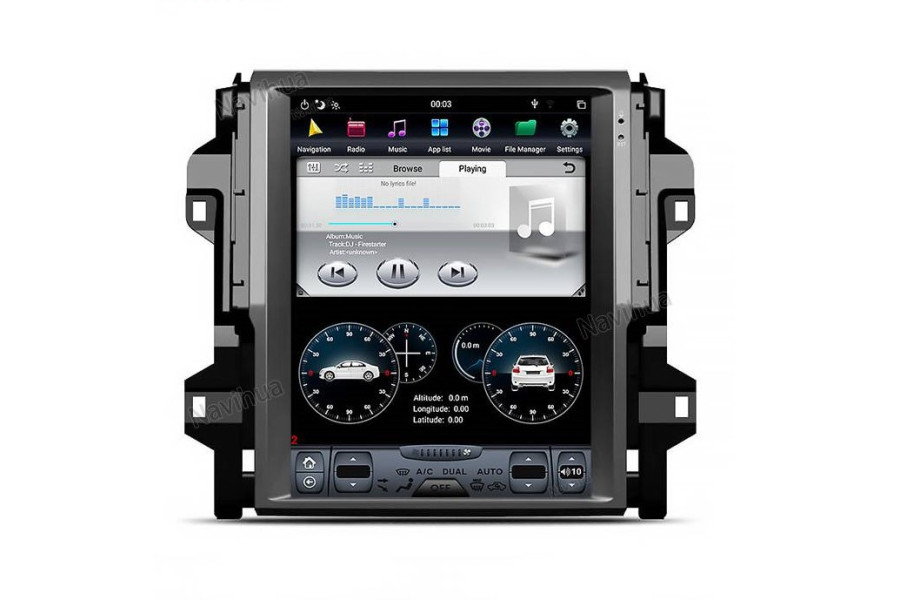 Toyota Fortuner 2016-2018 Tesla style 12.1 inch Android Car DVD Player 