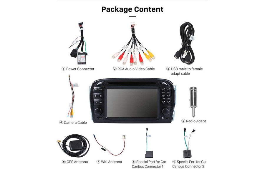 Mercedes-Benz SL-Class (R230) 2001-2005 Autoradio GPS Aftermarket Android Head Unit Navigation Car Stereo 