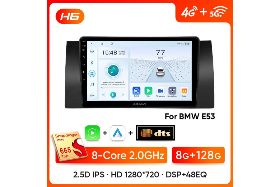 BMW 5 7 Series X5 E53 E38 E39 M5 with CarPlay Auto Stereo & GPS Navigation Head Unit