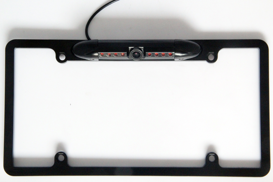USA license plate frame back up camera