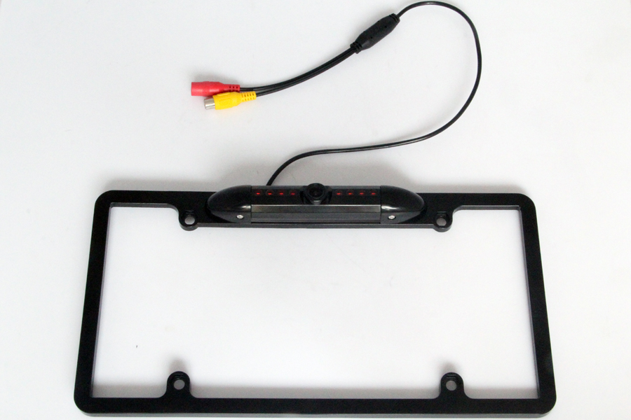 USA license plate frame back up camera