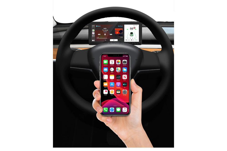 Tesla Model 3/Model Y 8.8" Steering Wheel Center Console  Android/iOS Wireless Apple Carplay Android Auto Upgrade