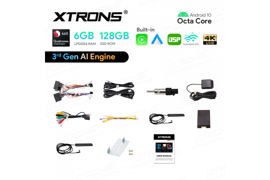 7" Snapdragon 665 Android Octa Core 6GB + 128GB Car Navigation System (4G LTE*) Universal Custom Fit for BMW
