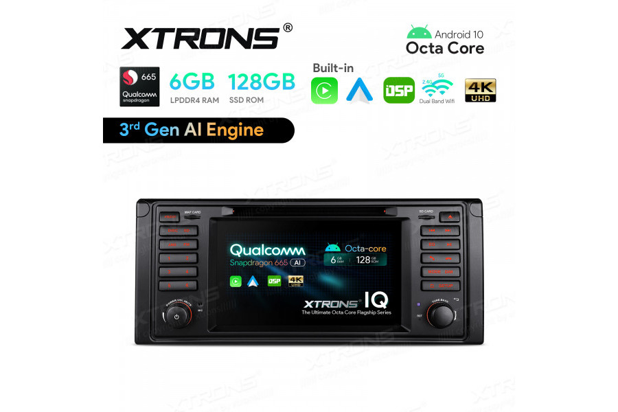 7" Snapdragon 665 Android Octa Core 6GB + 128GB Car Navigation System (4G LTE*) Universal Custom Fit for BMW